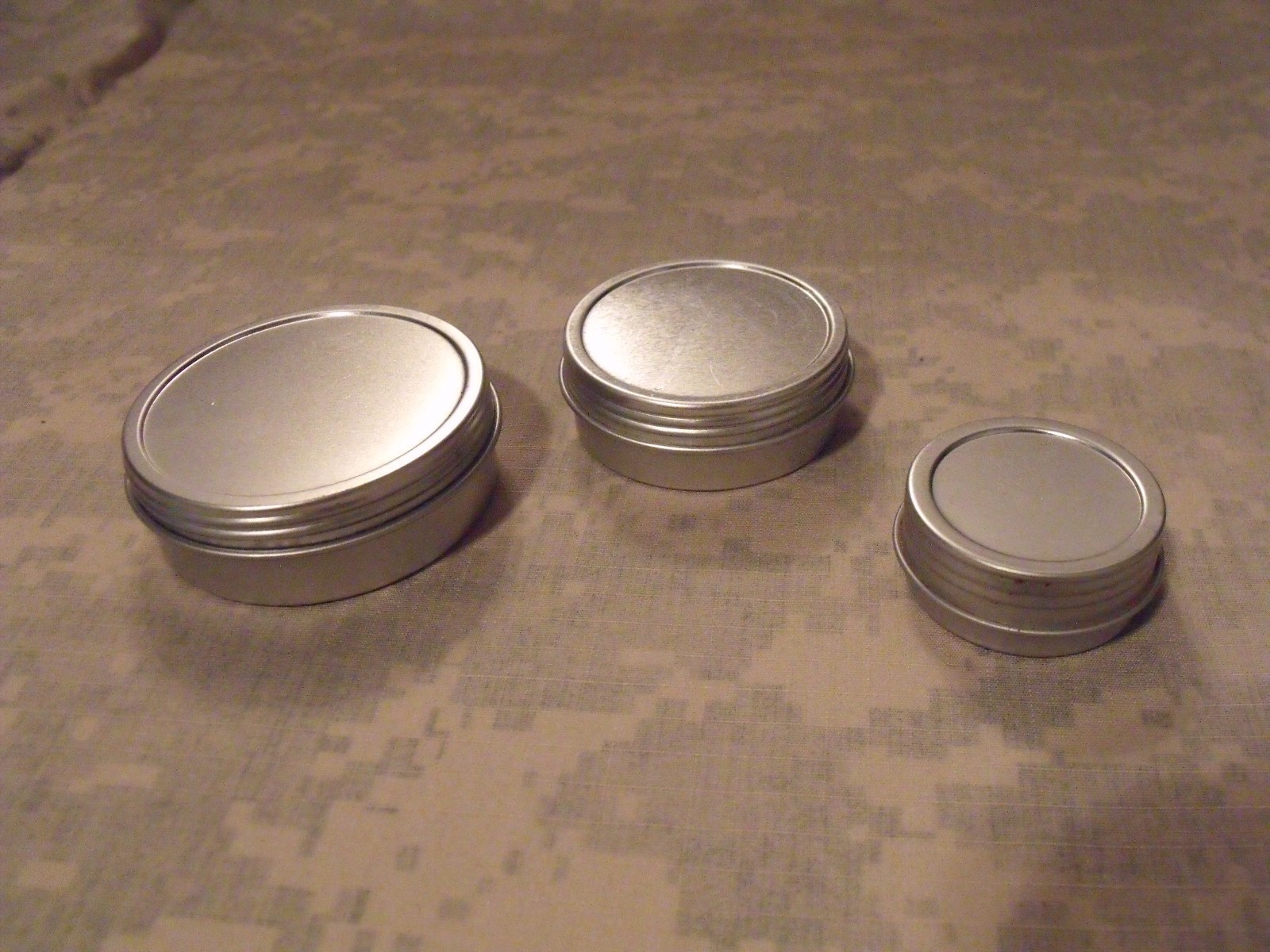 Emergency/Survival Screw Top Tin/Container: SET of (3) Sizes – Make your own kit