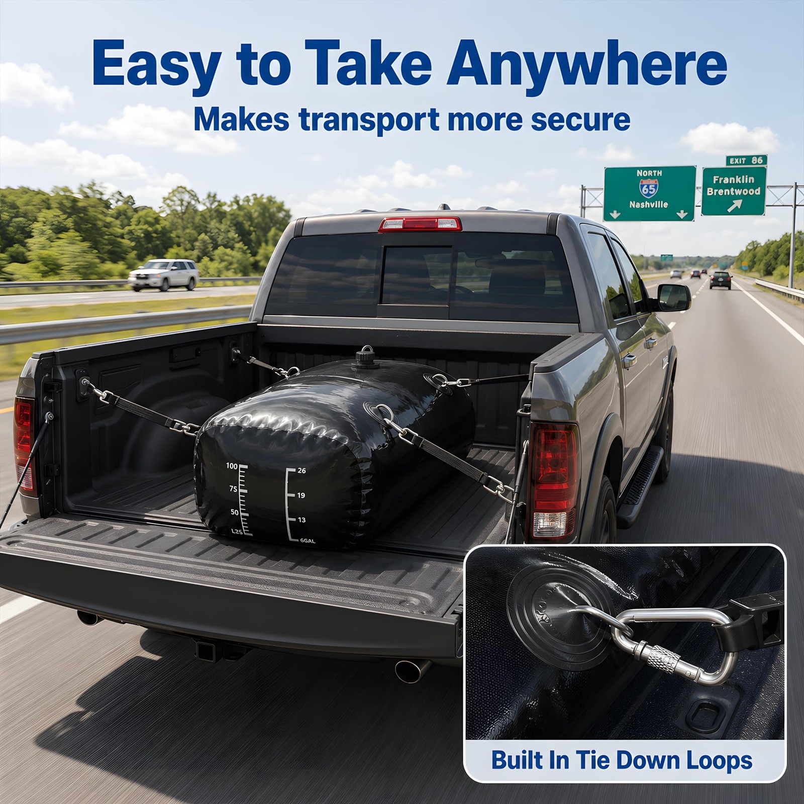Zxzyhfty Large Capacity Water Storage Bladder Portable Water Tank Containers