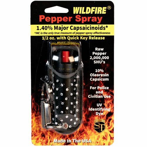 WILDFIRE® 1.4% MC 1/2 oz with Rhinestones Holster Pepper Spray Black