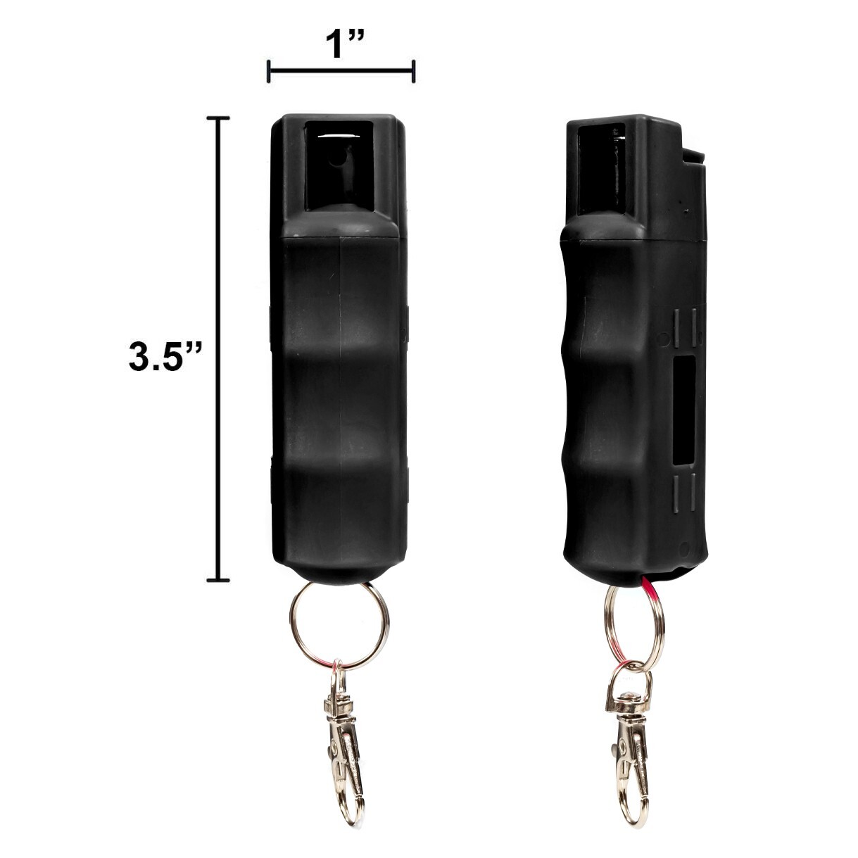 2 Pack Burn Pepper Spray 1/2oz Black Self Defense Security Keychain Twist Top