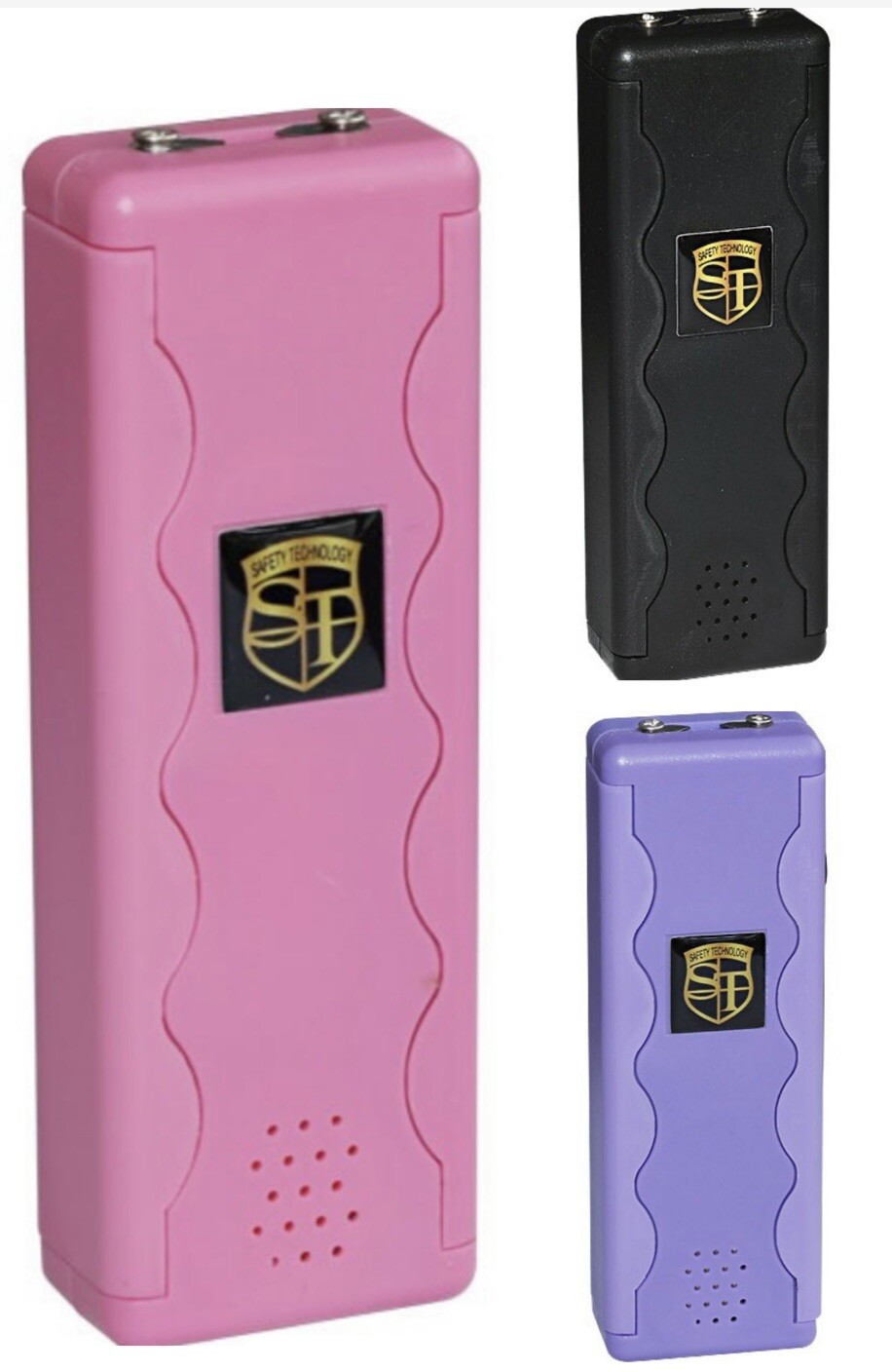 3 N 1 Alarm WOMEN Self Defense 4 ” STUN GUN Rechargeable LED FLASHLIGHT Personal