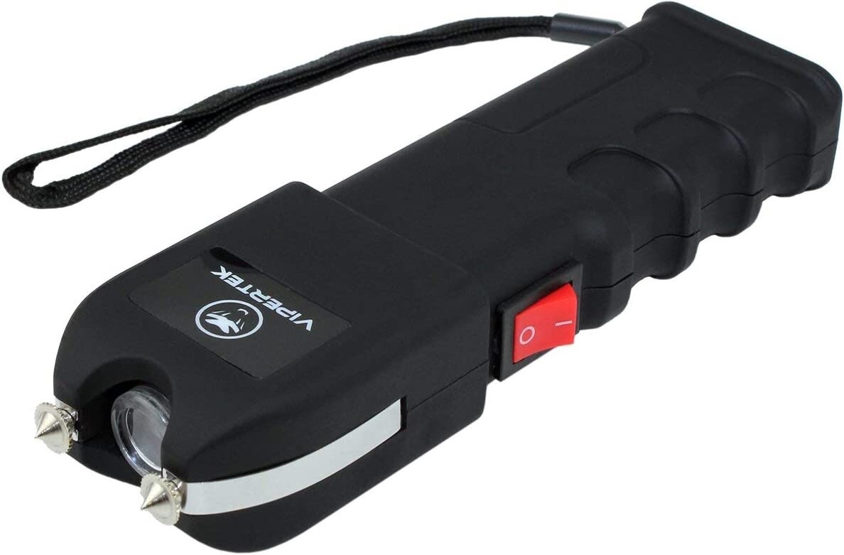 Genuine VIPERTEK Stun Gun Rechargeable 700 BV Bright LED Light w/ Pepper Spray
