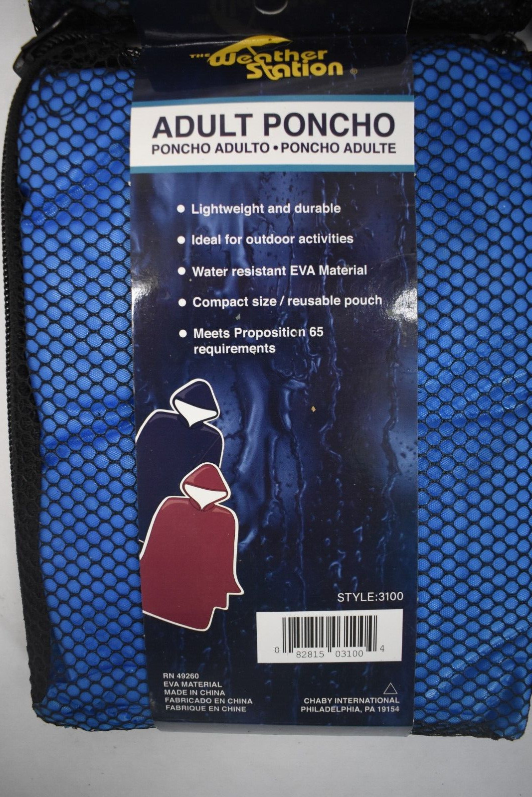 Lot of 6 The Weather Zone 3100 Rain Ponchos Assorted Colors One Size Fits All