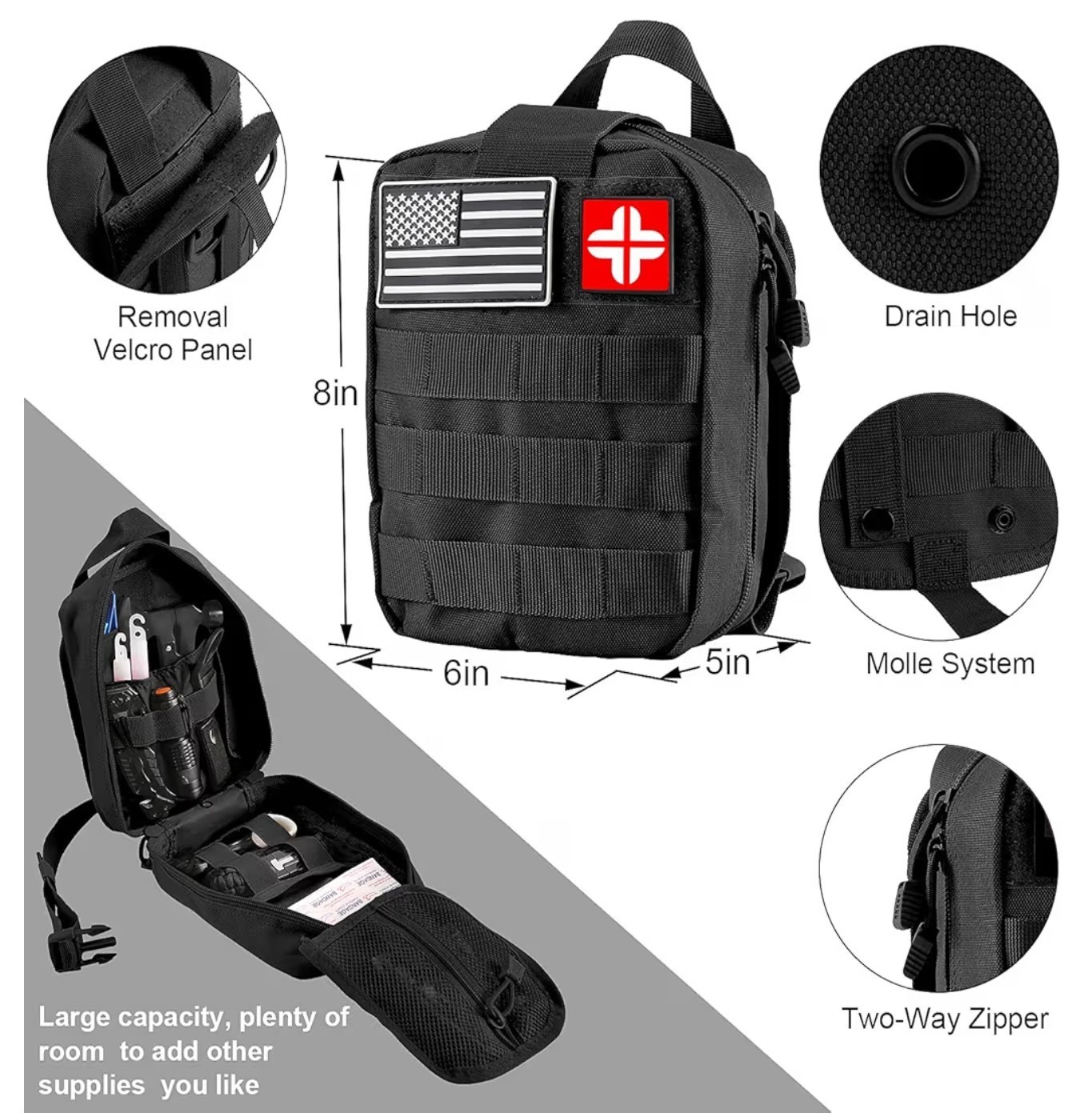 142 Pcs Emergency Survival Kit and First Aid Kit