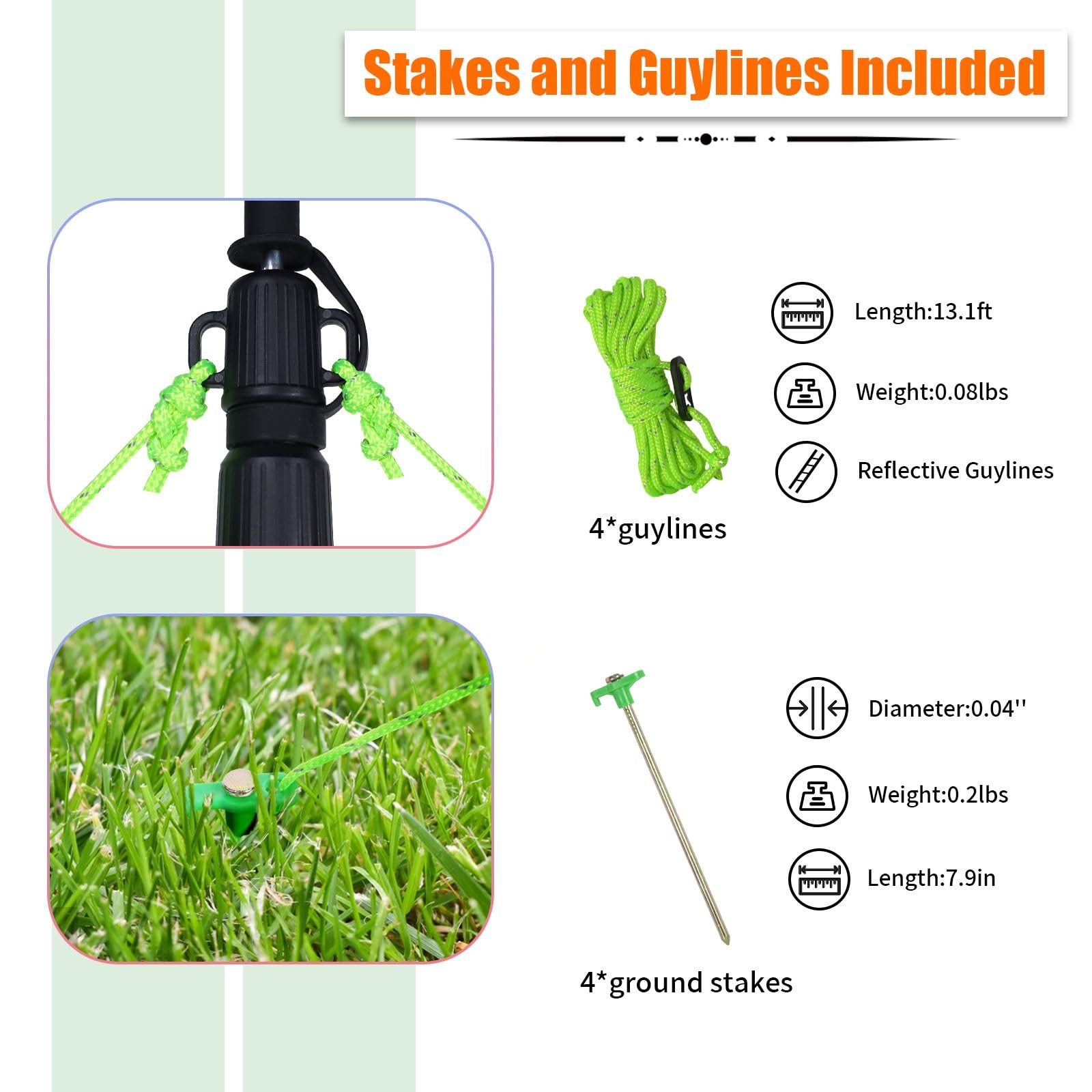 AYAMAYA Tarp Poles – Telescoping Camping Tent Replacement, Black (2pcs)