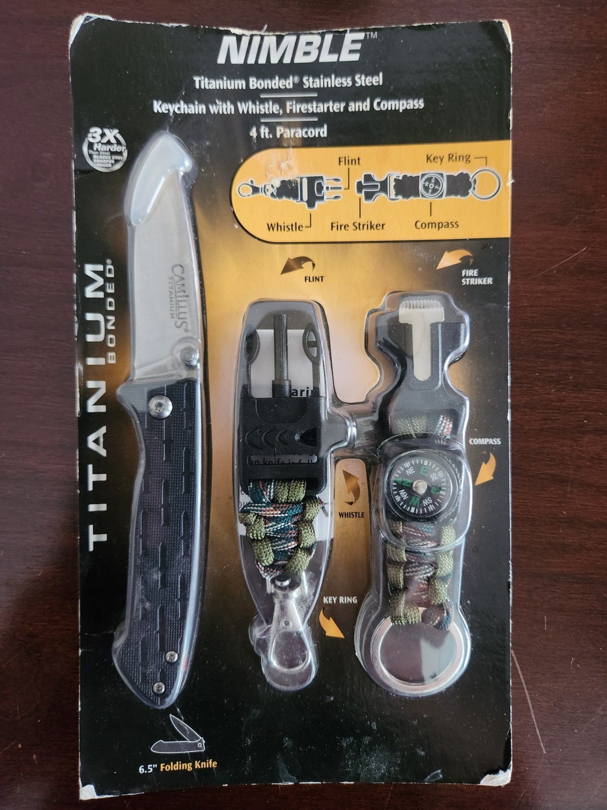 NEW CAMILLUS NIMBLE 6.5″ KNIFE COMBO SET SURVIVAL KIT NIP