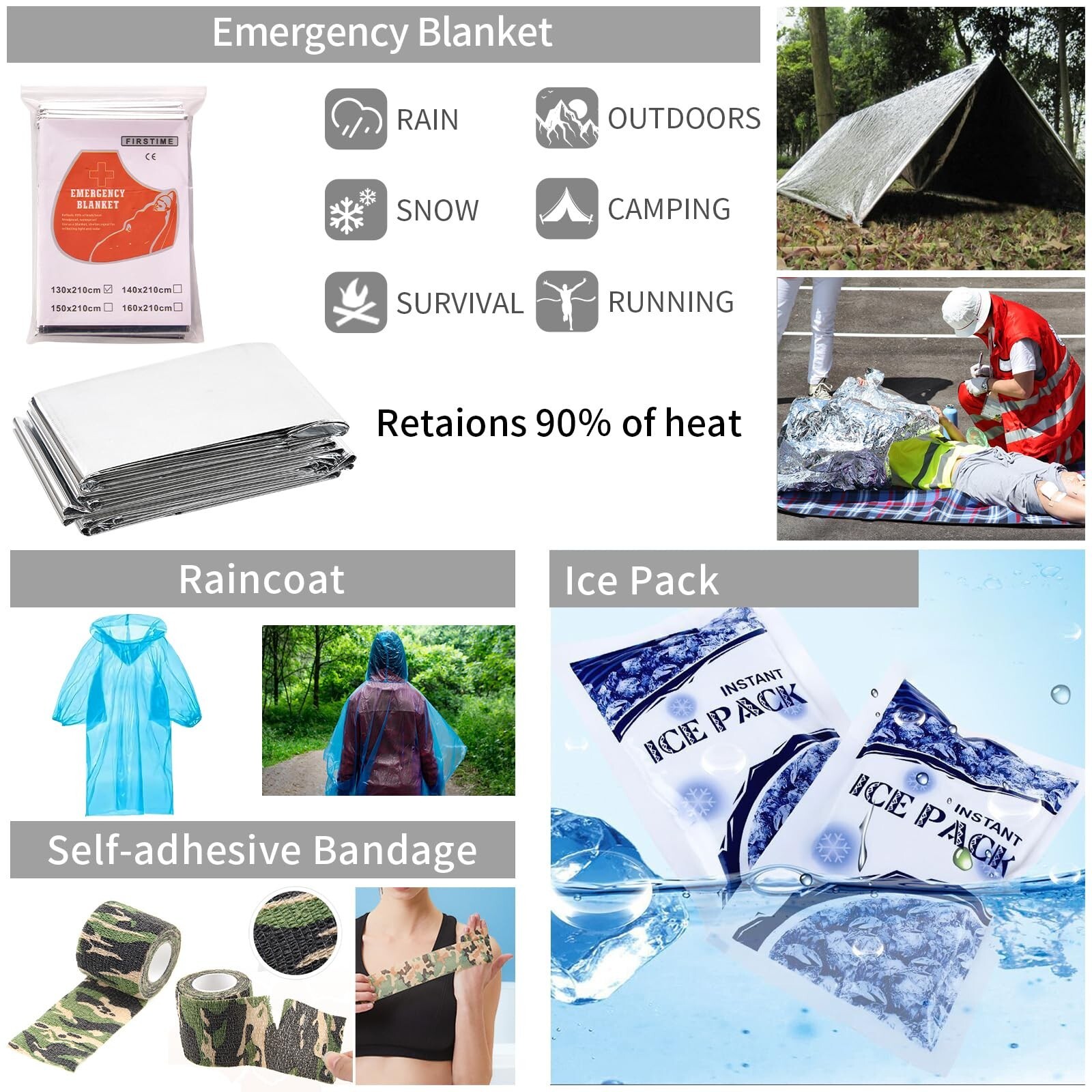 142pcs Survival Kit, Professional Survival Equipment with Molle Pouch Camping…