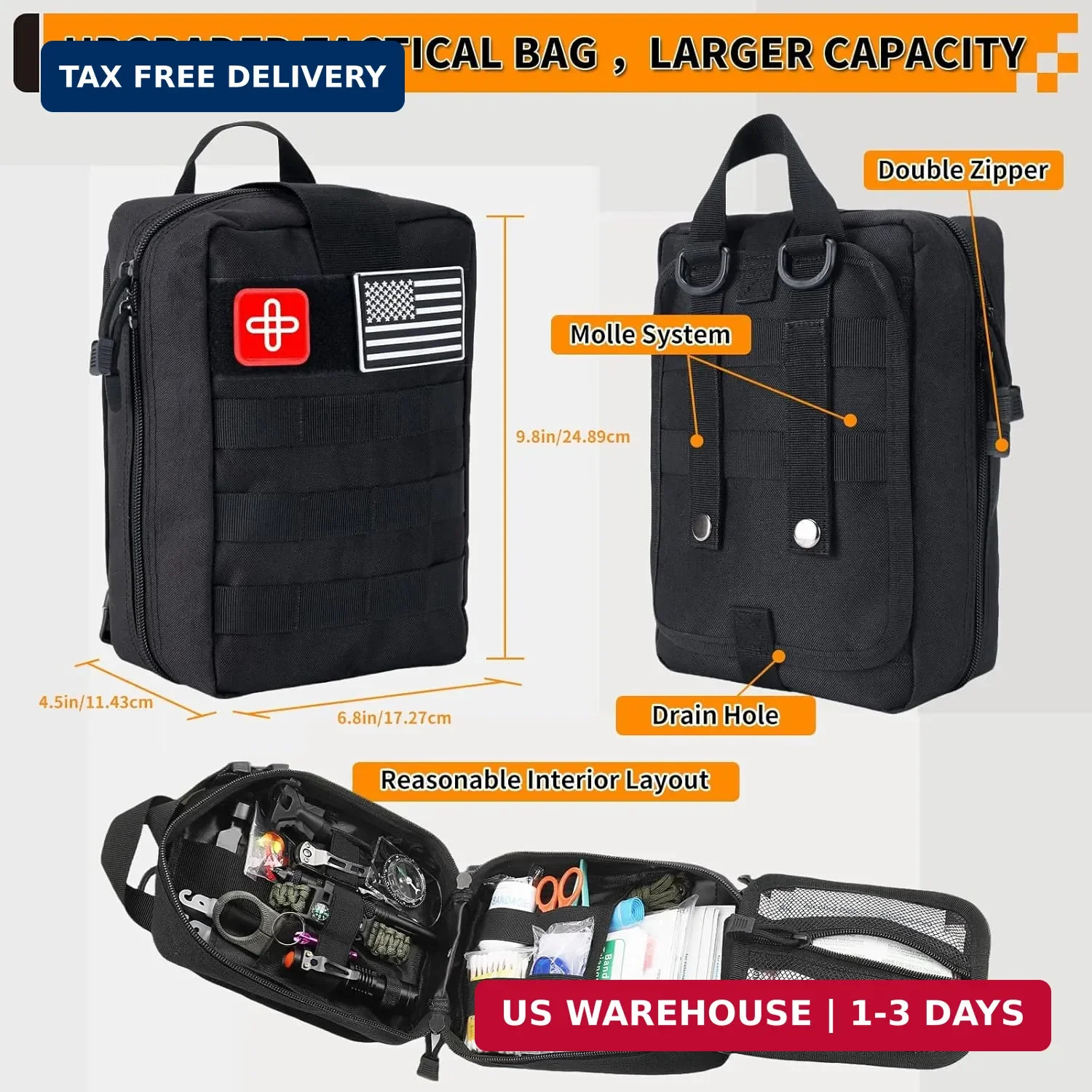 Survival Kit, Gifts for Men Women Teen Boys, 252 pcs Survival Gear and Equipment
