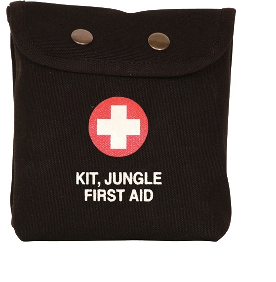 First Aid Pouch Bag Military Style Personal Jungle 1st Kit Black Medic Canvas