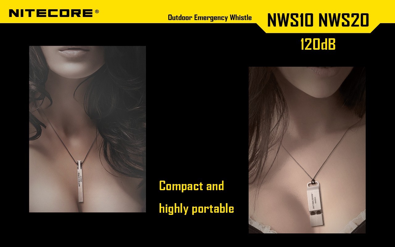 Nitecore NWS10 Outdoor Emergency Whistle TC4 Titanium Alloy Survival SOS 120db