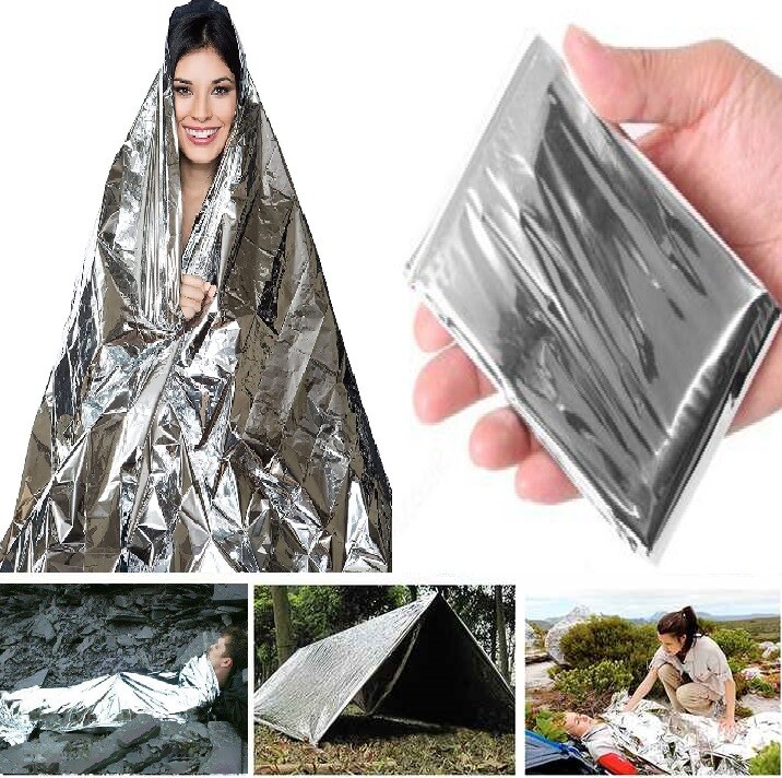 1-100 Pc Medical Emergency Thermal Blanket Mylar Trauma Military Survival Silver