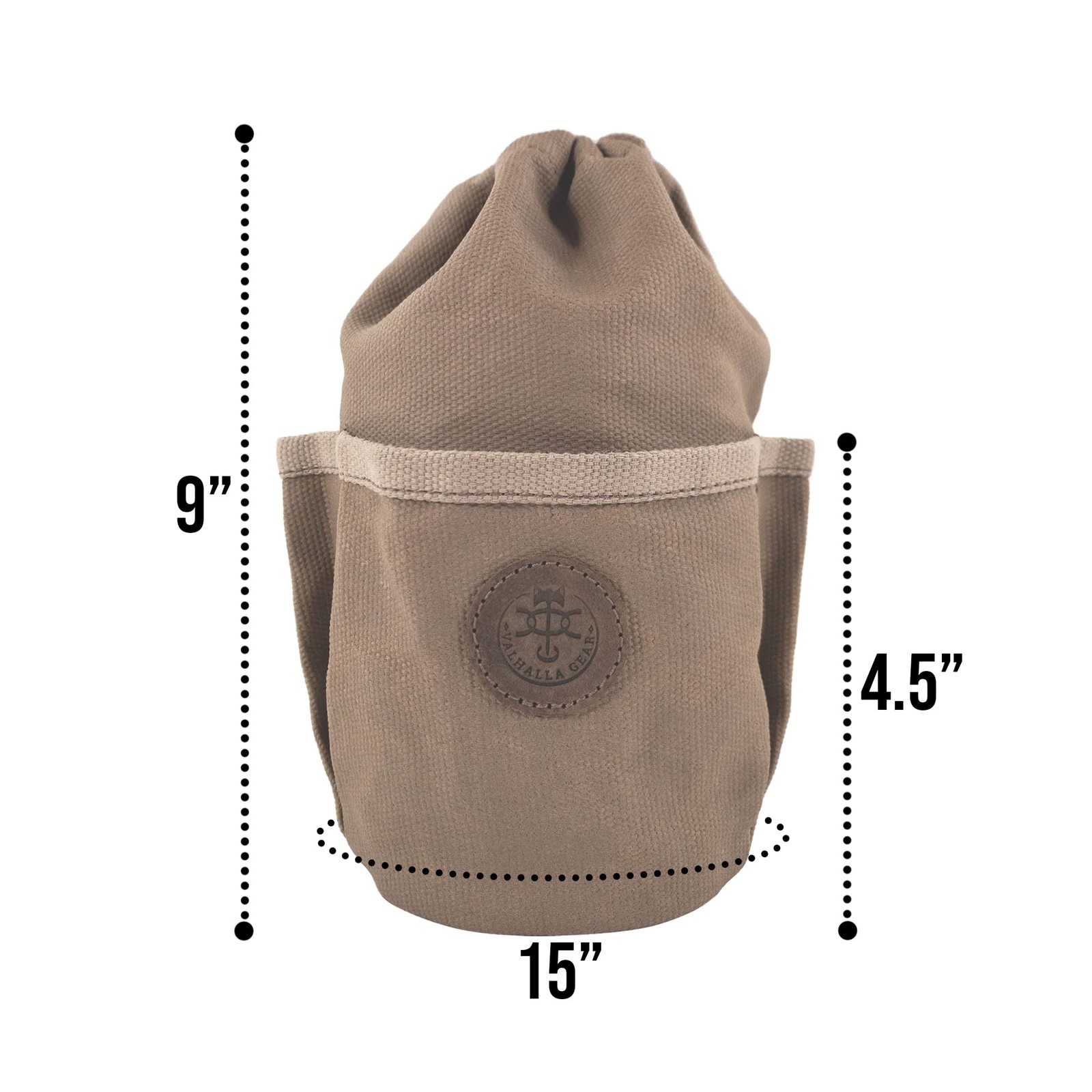 , Camping Bag for Cooking Pot, Handmade from Waxed Canvas and Full Grain Leat…