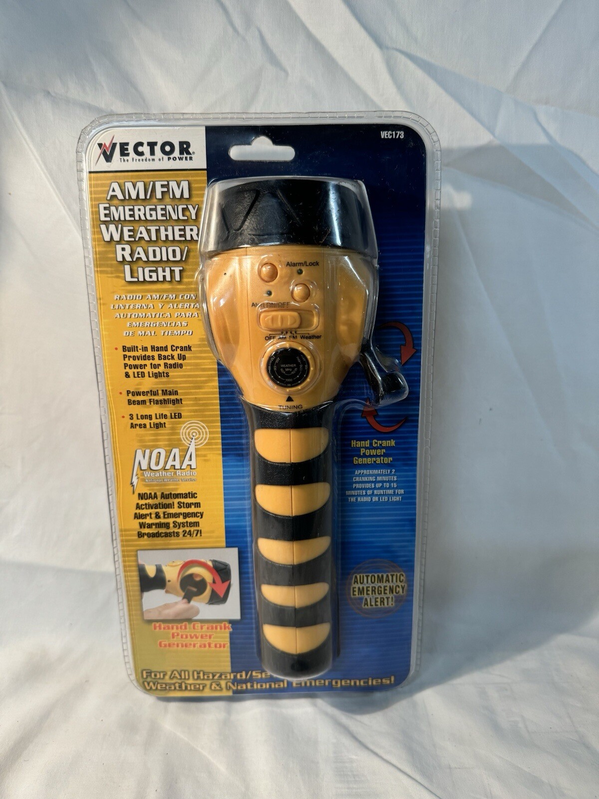 New Vector VEC173 Storm Tracker AM/FM Emergency NOAA Weather Radio Flash Light