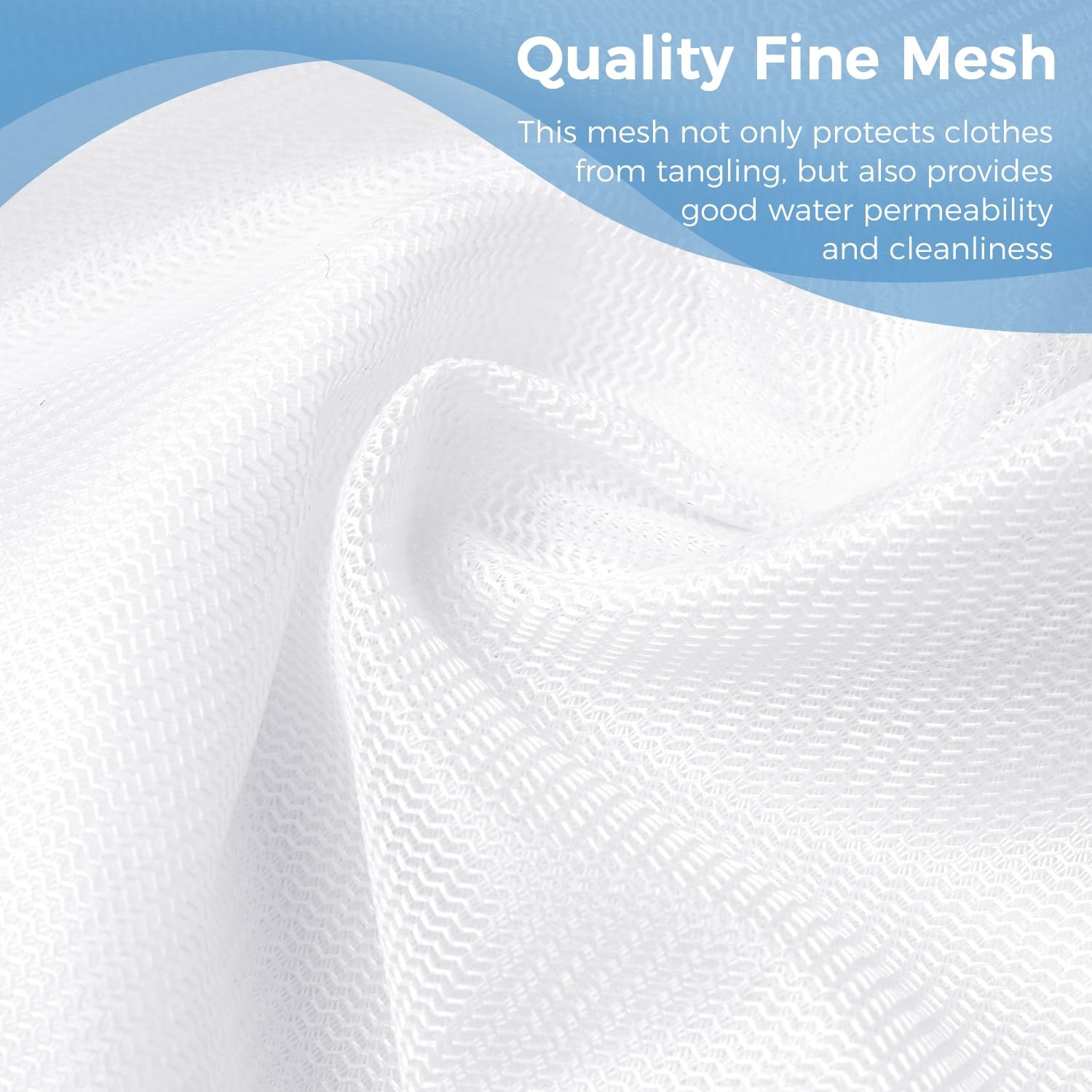 BAGAIL Laundry Bags Mesh Wash Bag for Intimates 3L,3M, Pearl White-Fine