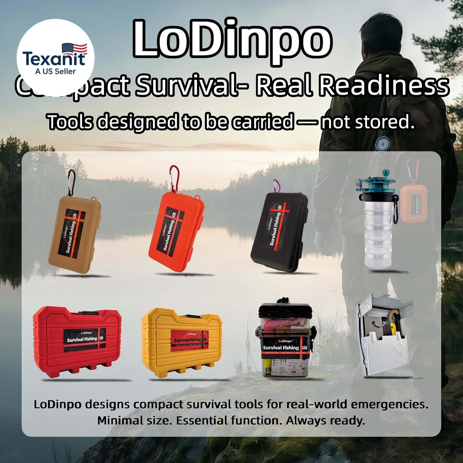 Mini Survival Fishing Kit–Compact Emergency Gear for Camping,Hiking,Bushcraft,Ba