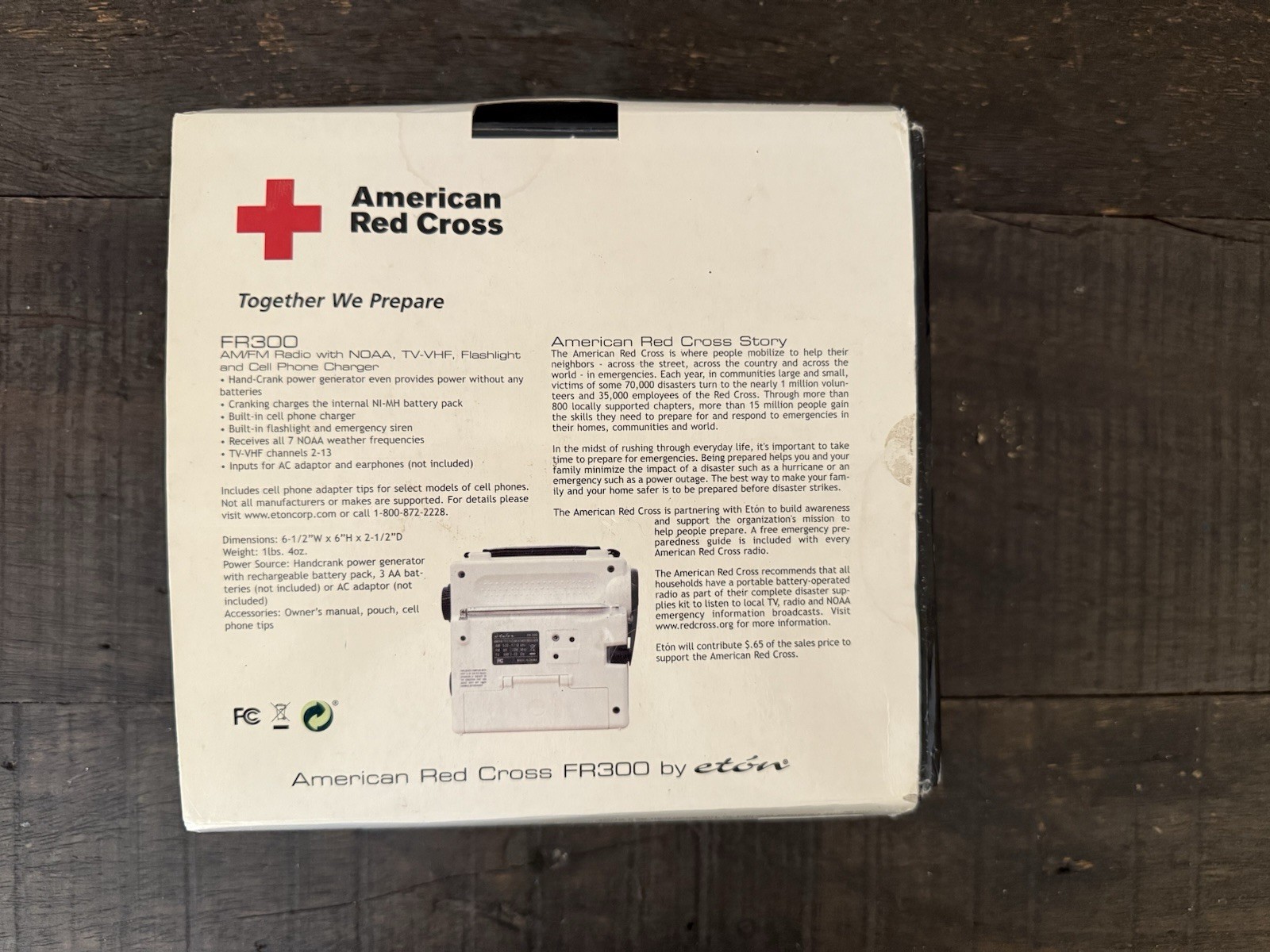 FR300 Eton American Red Cross emergency radio hand crank
