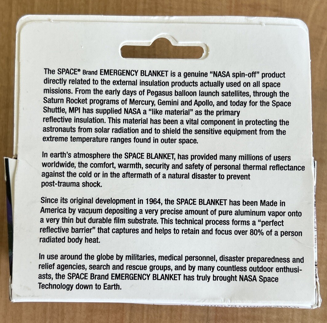 MPI Outdoors Space Brand Emergency Survival Blanket 56″x 86″ NIB