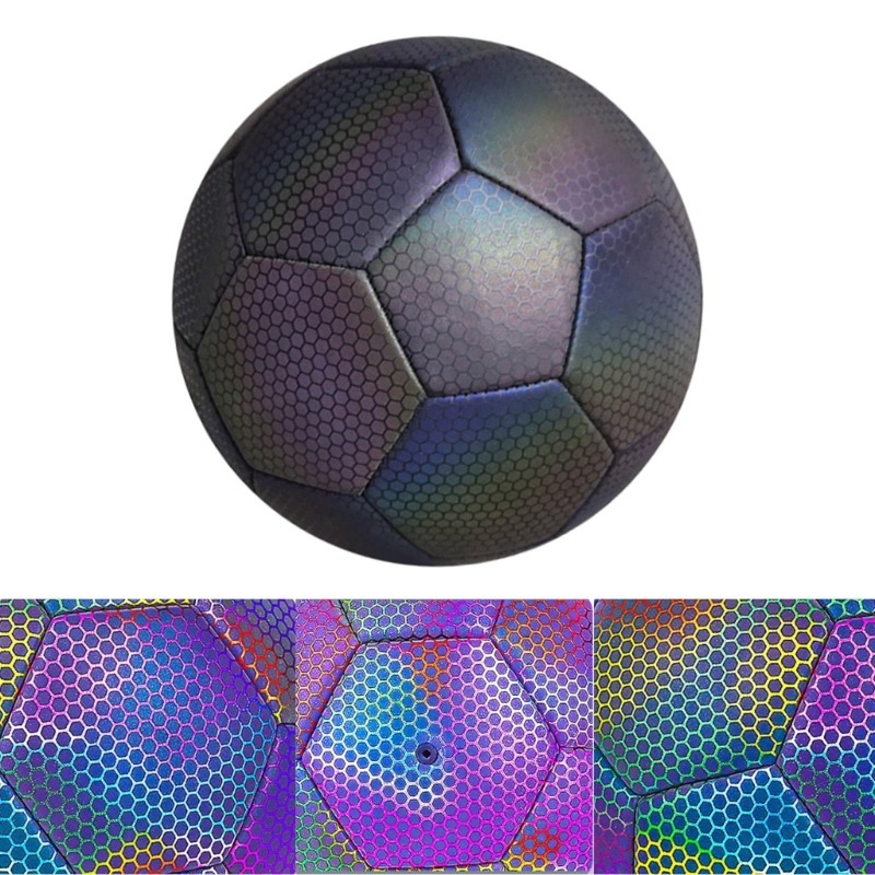 Size 4, 5 Glowing Reflective Football In/Outdoor School Training Soccer Balls