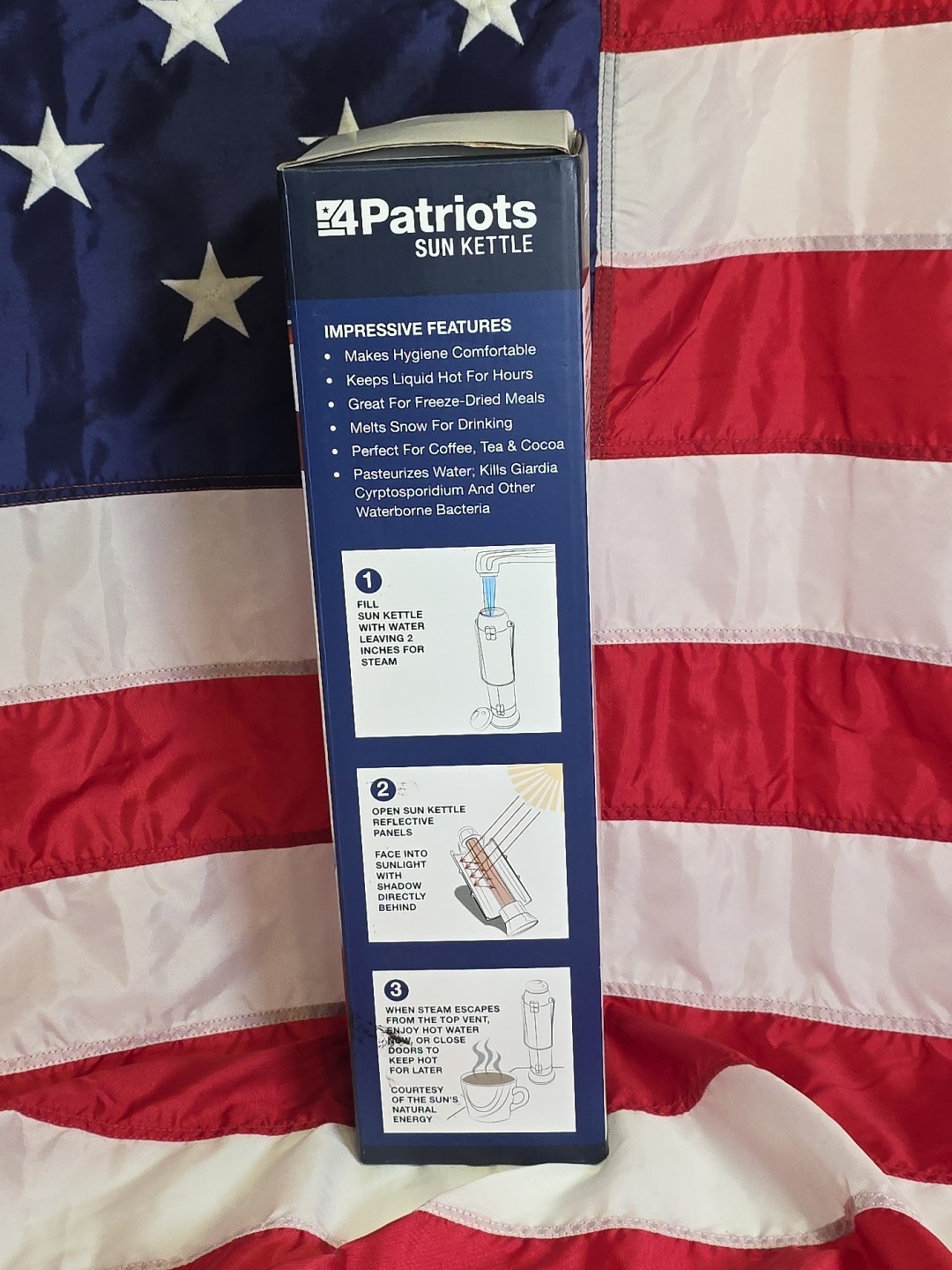 NEW 4Patriots Sun Kettle 500ml 16.9 fl oz Portable Solar Water Heater