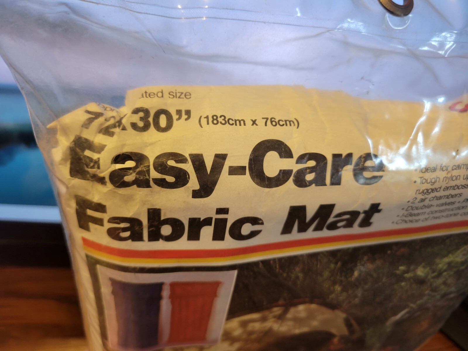 Vintage 1984 Easy-Care Fabric Nylon, Vinyl Mat 72×30 #69733 NEW