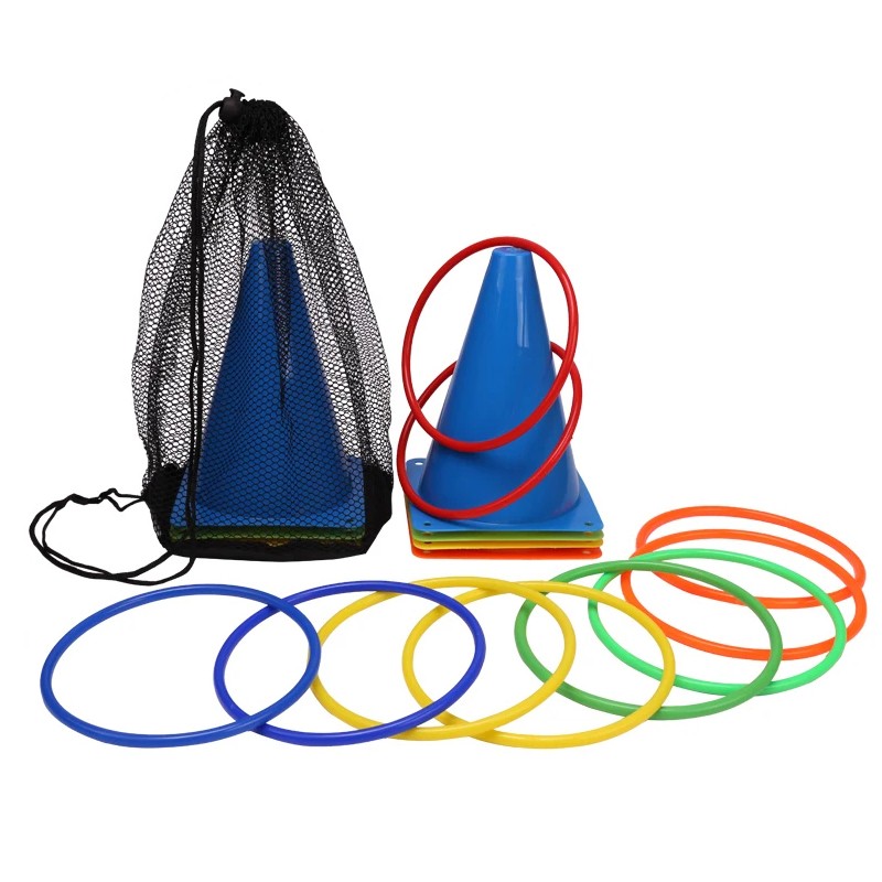 Party Games Ring Toss Game Carnival Combo Set Soft Plastic Cones Ring Toss Games