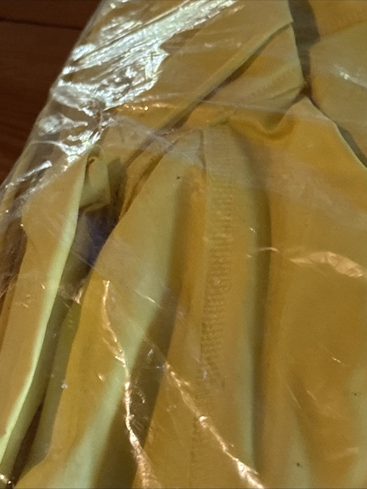 Yellow PVC rain jacket