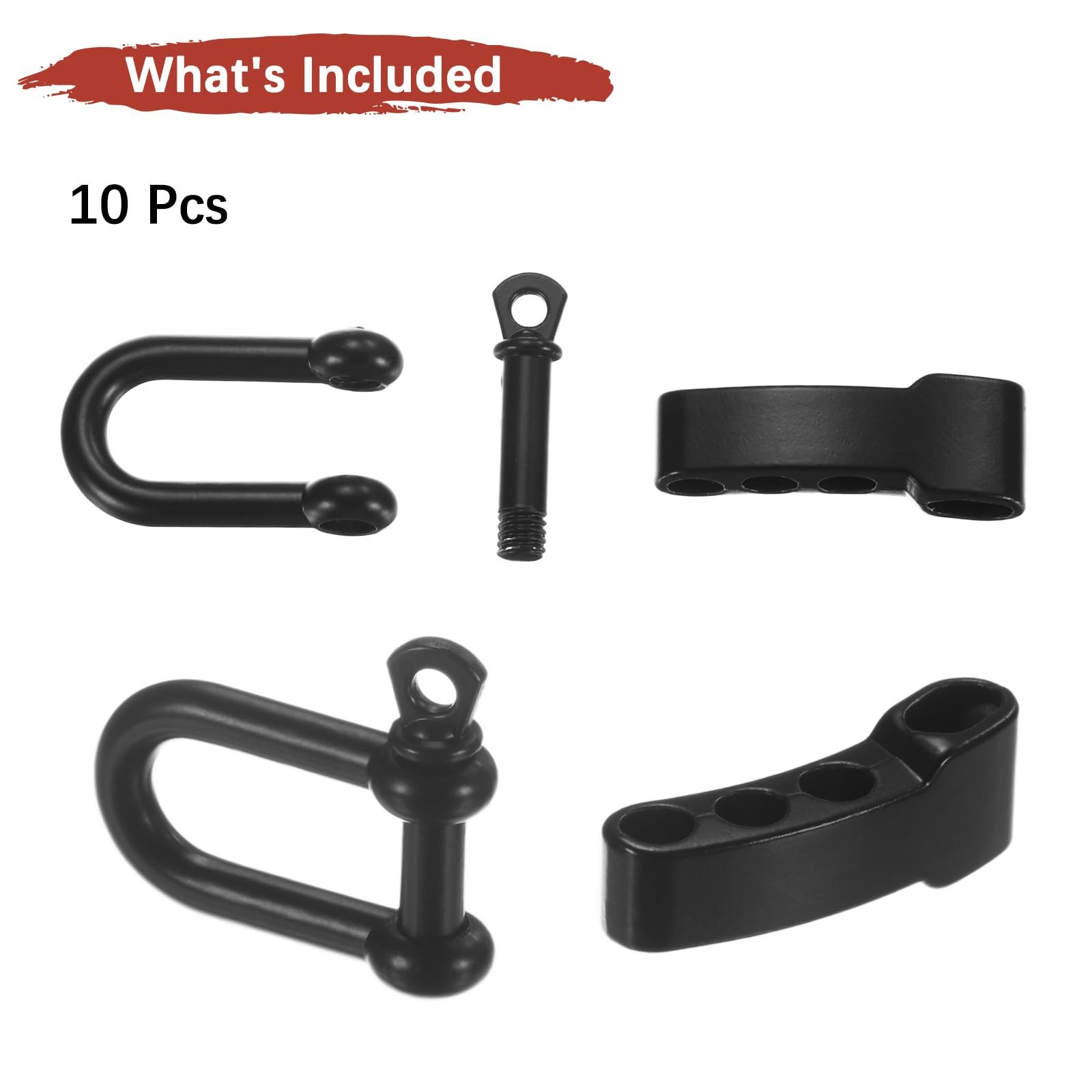 TIXIPEM Paracord Bracelet Shackle Buckle [10PCS] – 55 x 26 mm, Black