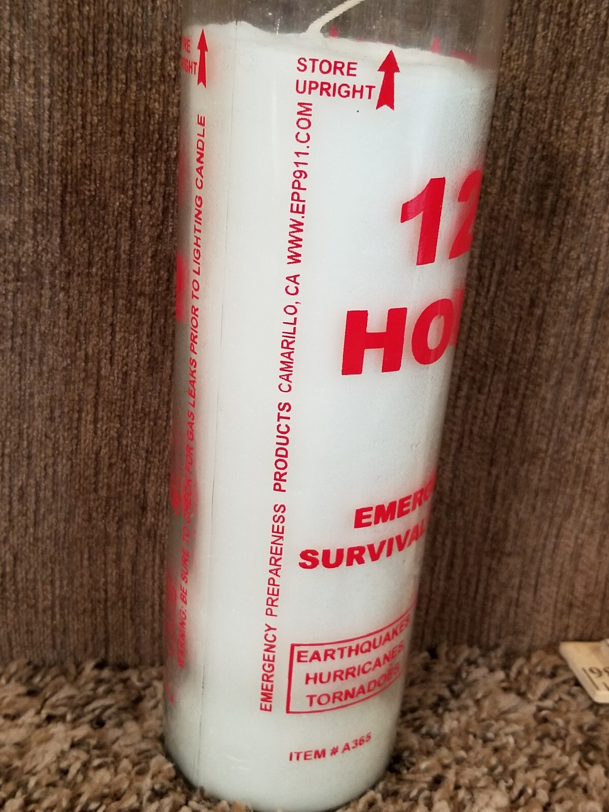 Emergency Candle 120 hr Survival Candle A365 Made in USA Black outs Disaster (20