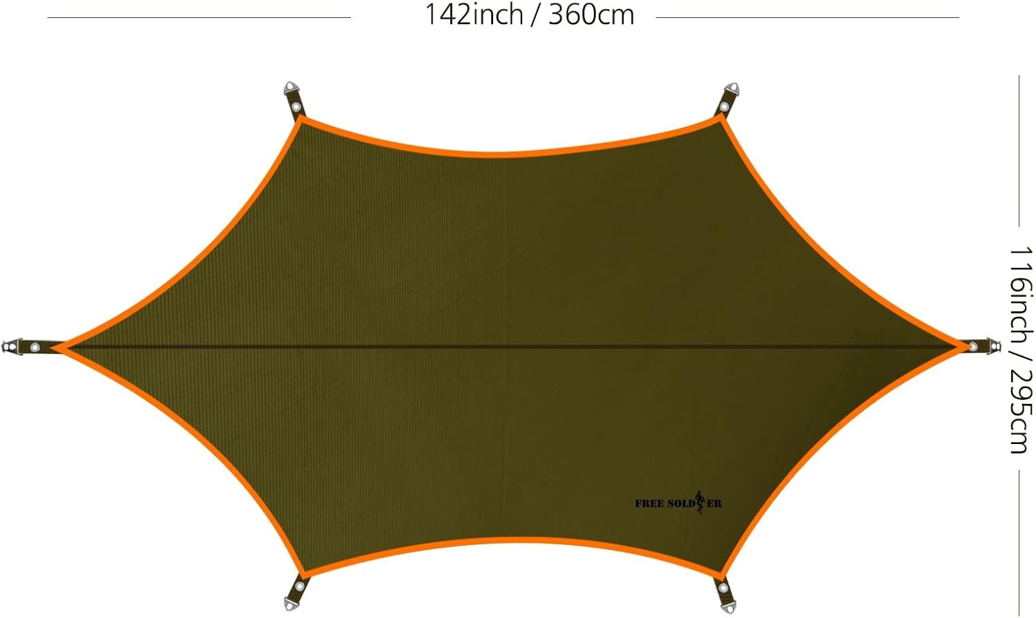 FREE SOLDIER Waterproof Portable Tarp 10×12ft, Greenish Brown 10×12ft