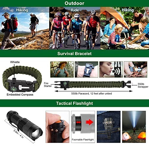 Gifts for Men Dad Husband Teenage Boy, Survival Kit 28 in 1, Survival Gear Tool