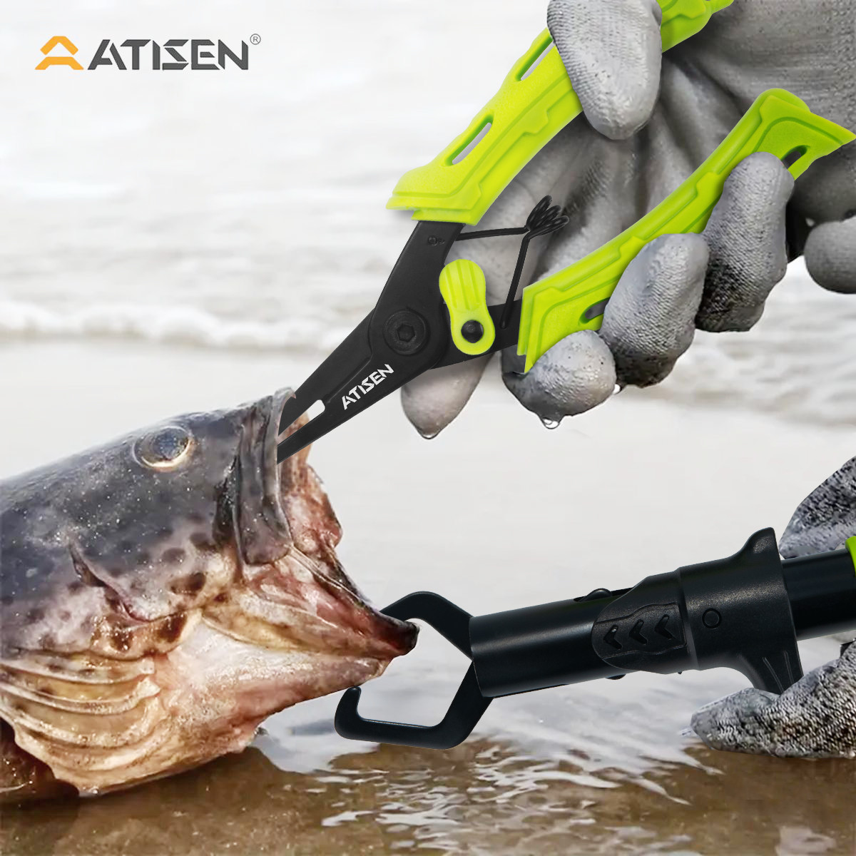 Outdoor equipment, fillet knife, fishing tools, green, essential for beginners