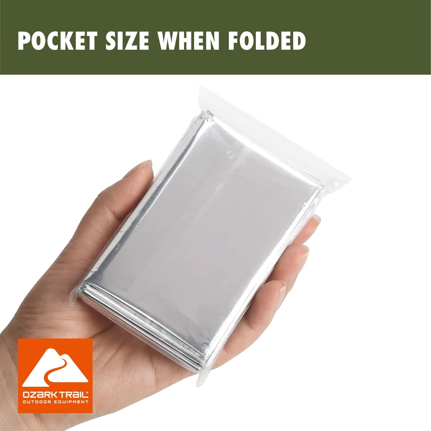 (2 pack) Ozark Trail Camping Emergency Survival Blanket, Reusable,1.5 oz