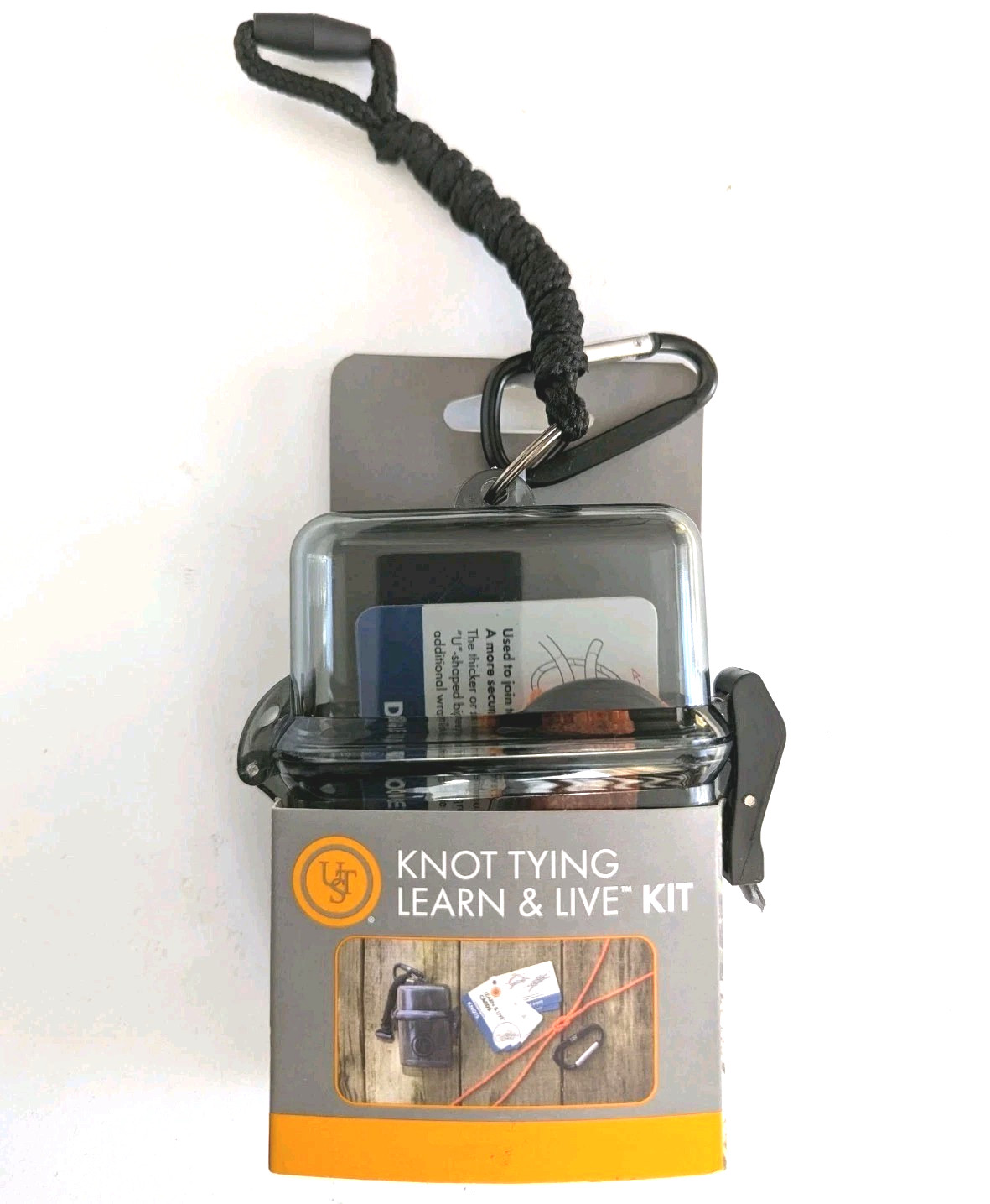 UST Knot Tying Kit Learn & Live Watertight Storage Case Knot Tying Cards Cord