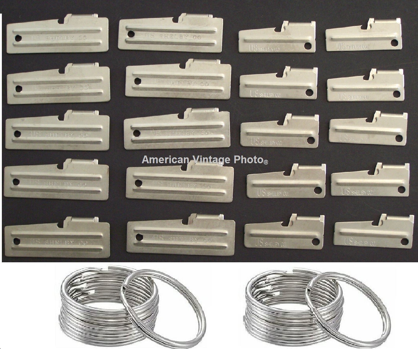 20 P38 & P51 Can Opener Shelby 10 ea + 10 Key Rings Camping Survival Military