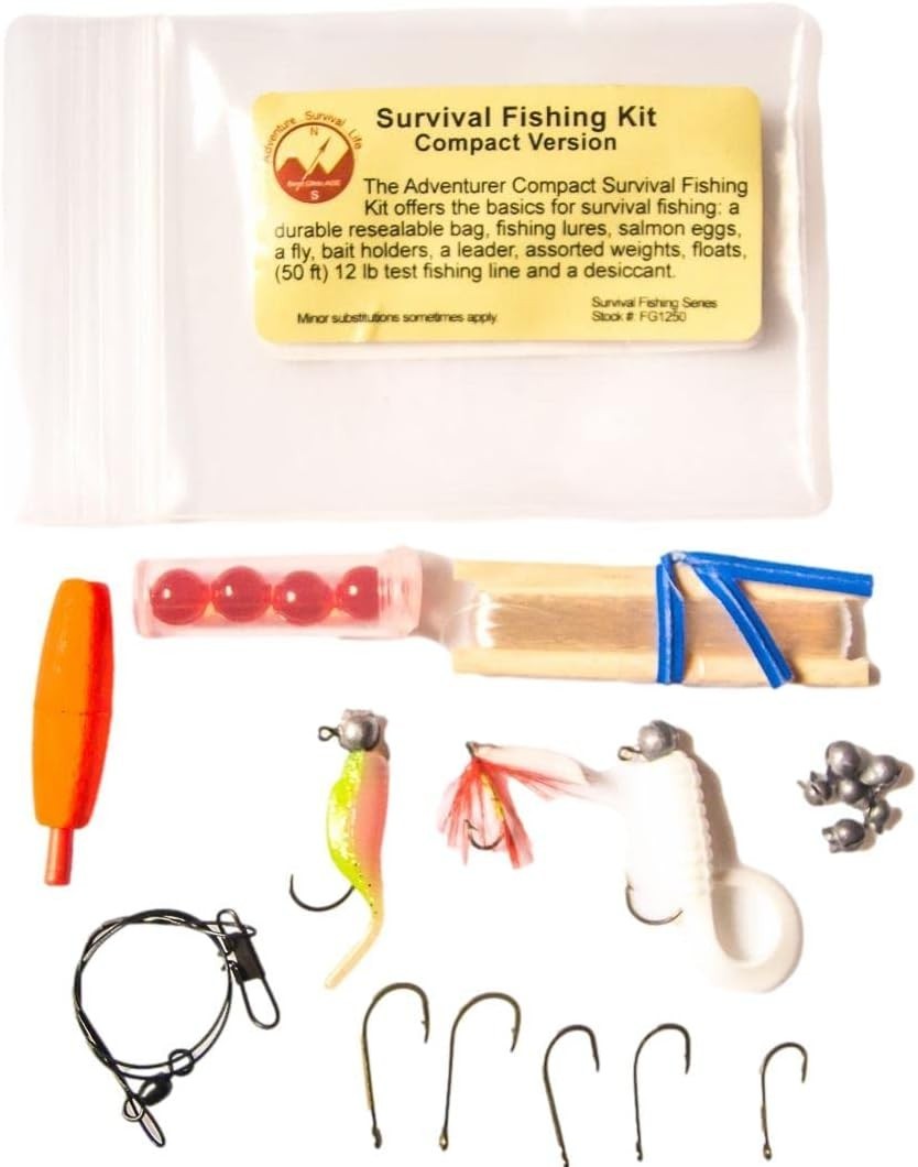 Lightweight Survival Fishing Kit in Moisture-Proof Bag for Adventurers