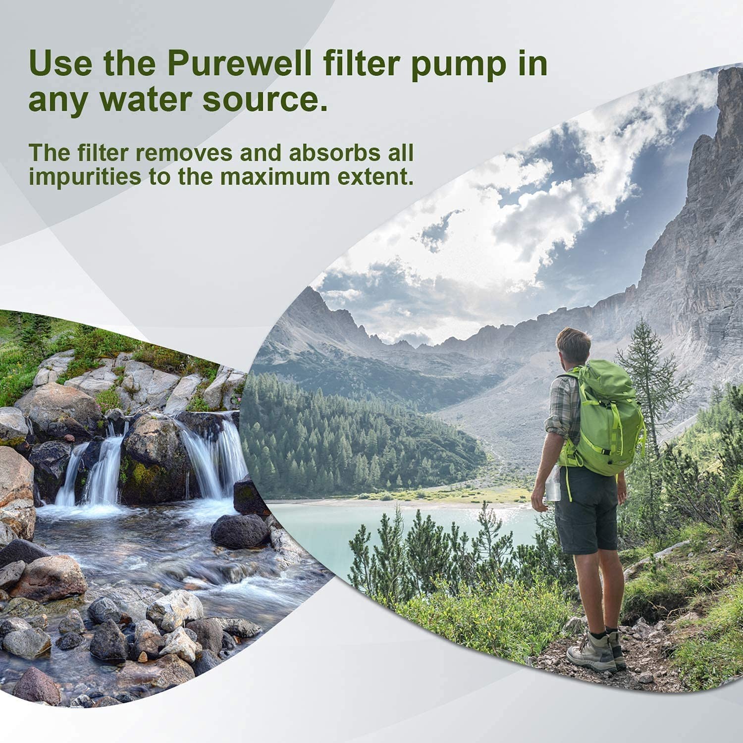 Water Filter Outdoor Survival Portable with Pump for Camping Hiking Trekking …