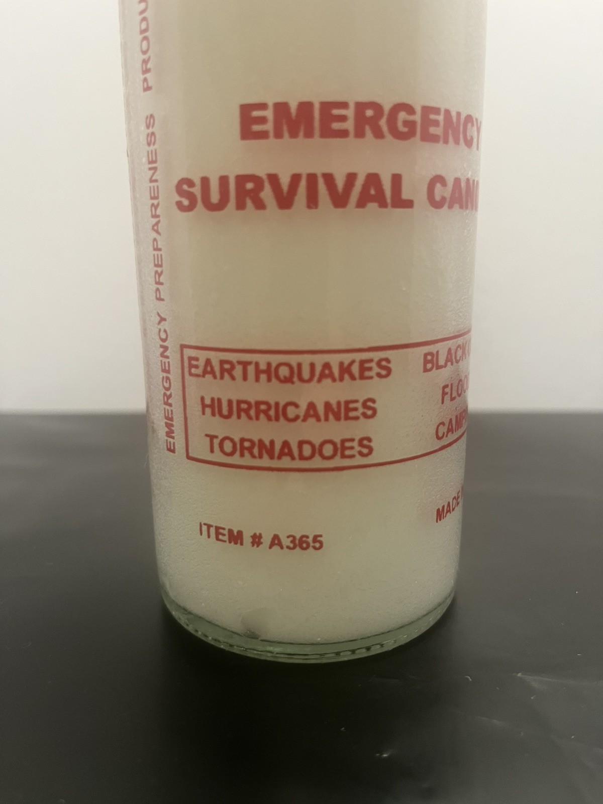 Emergency Survival Candle, 120 hour 8” Item A365 Outdoor