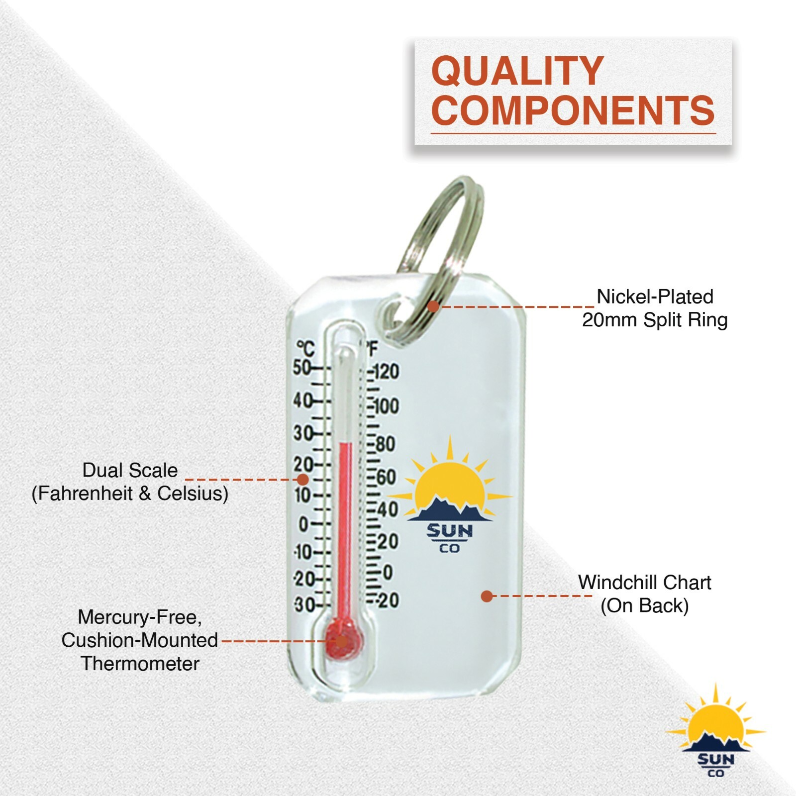 Sun Company Original Zip-o-gage – Zipperpull Thermometer