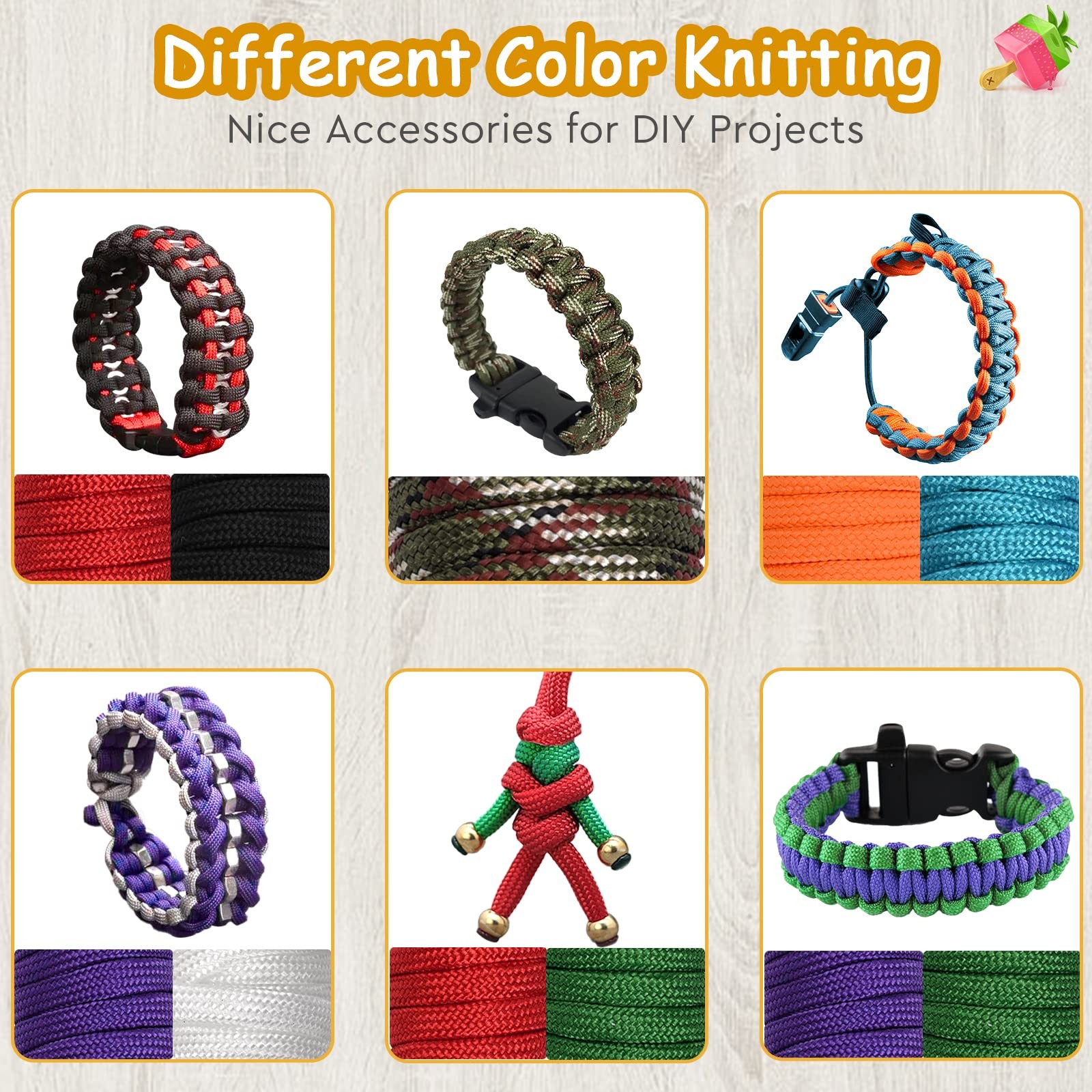40 Colors 10 Feet Paracord Cord Multifunction 10 feet, Mixed