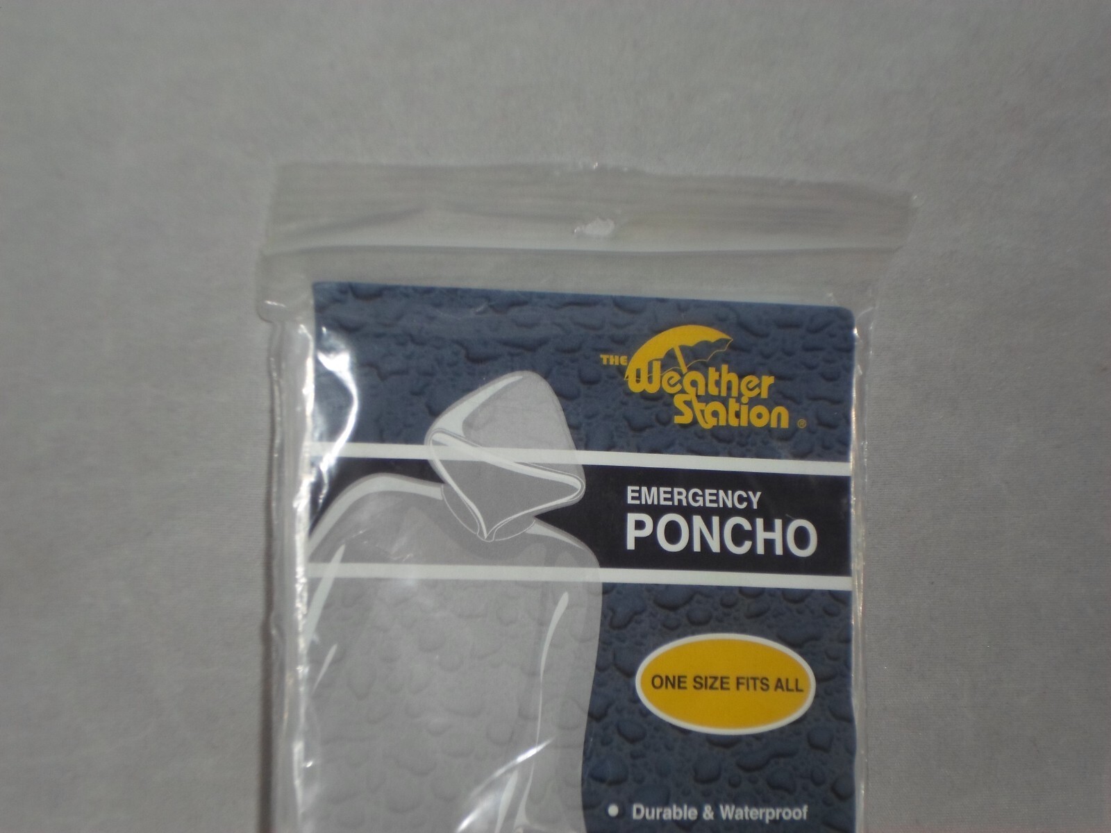 Weather Station Emergency Poncho One Size Fits All Clear Lightweight A23