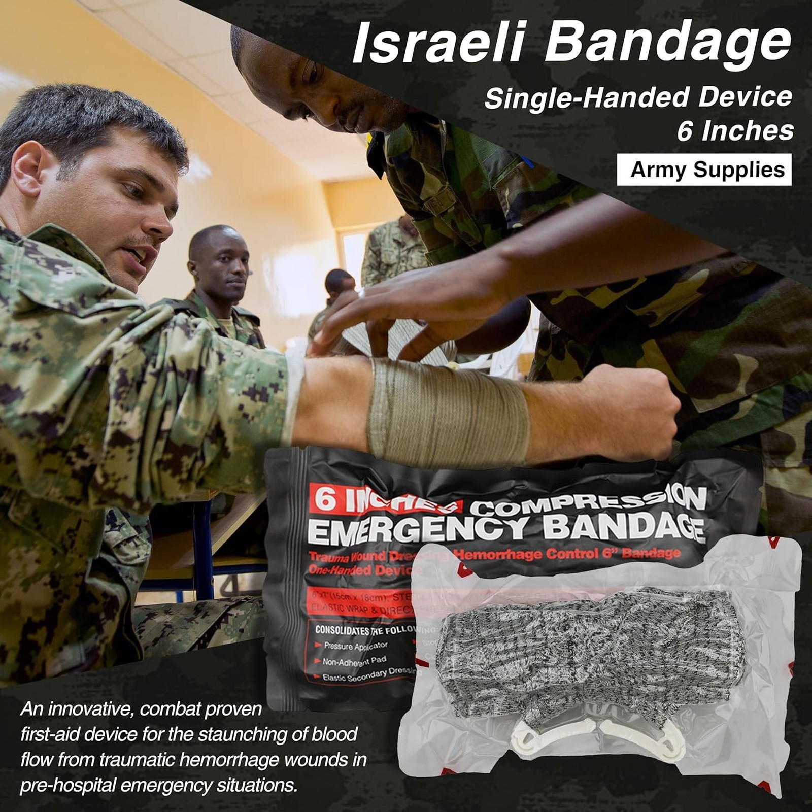 First Aid Kit Survival with Israeli Bandage Chest Seal Tourniquet Splint