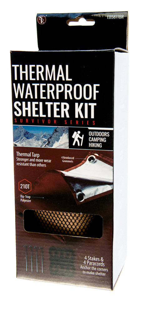 Waterproof Thermal Shelter Kit Tan Heavy Duty Survival Camping Hiking Tent Tarp