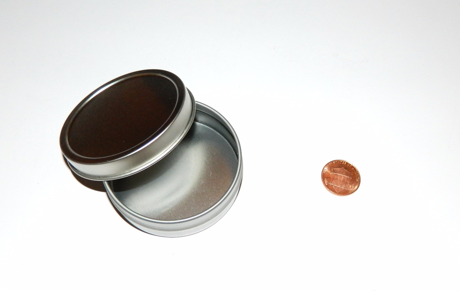 5 X 2 oz Round Shallow Survival Tin Can With Slip Top Lid – Can Be Used 4 Crafts