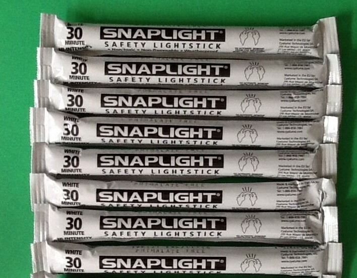 8 White Cyalume USA 6″ SnapLight Industrial Lightsticks Emergency Safety Glow