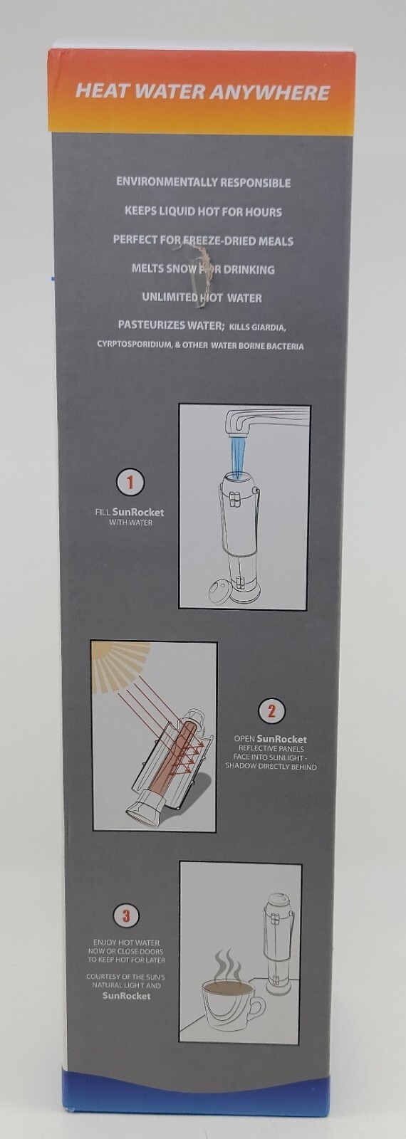 SunRocket Solar Water Heater & Thermos For Camping Or Emergency