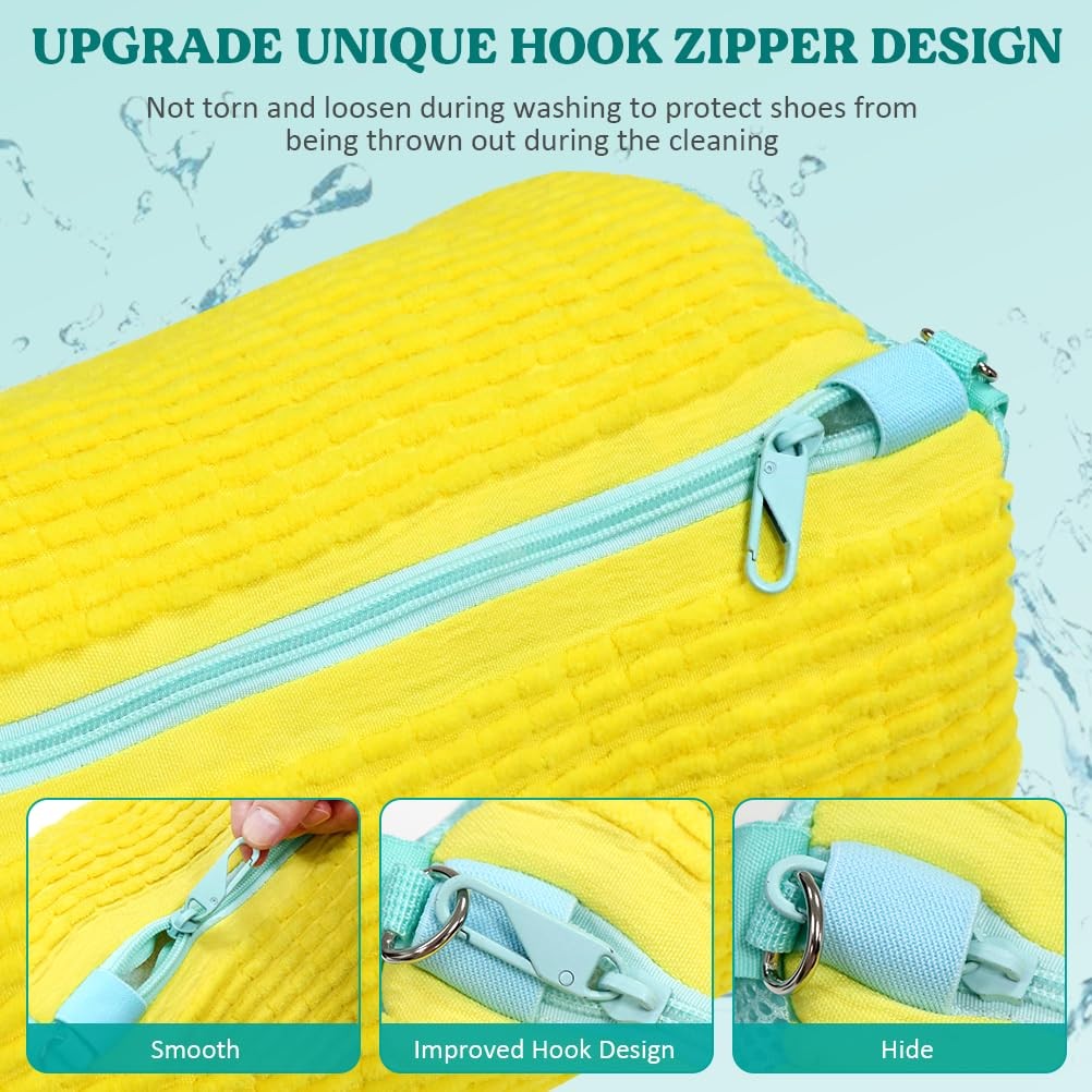 Shoe Washing Machine Bag 2 Pack, 360°Deep Clean 12.8 liters, Yellow 2pcs