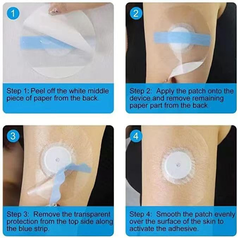 55 Pack Freestyle Sensor Covers for Libre 2/3/Plus, Waterproof Adhesive Patches,