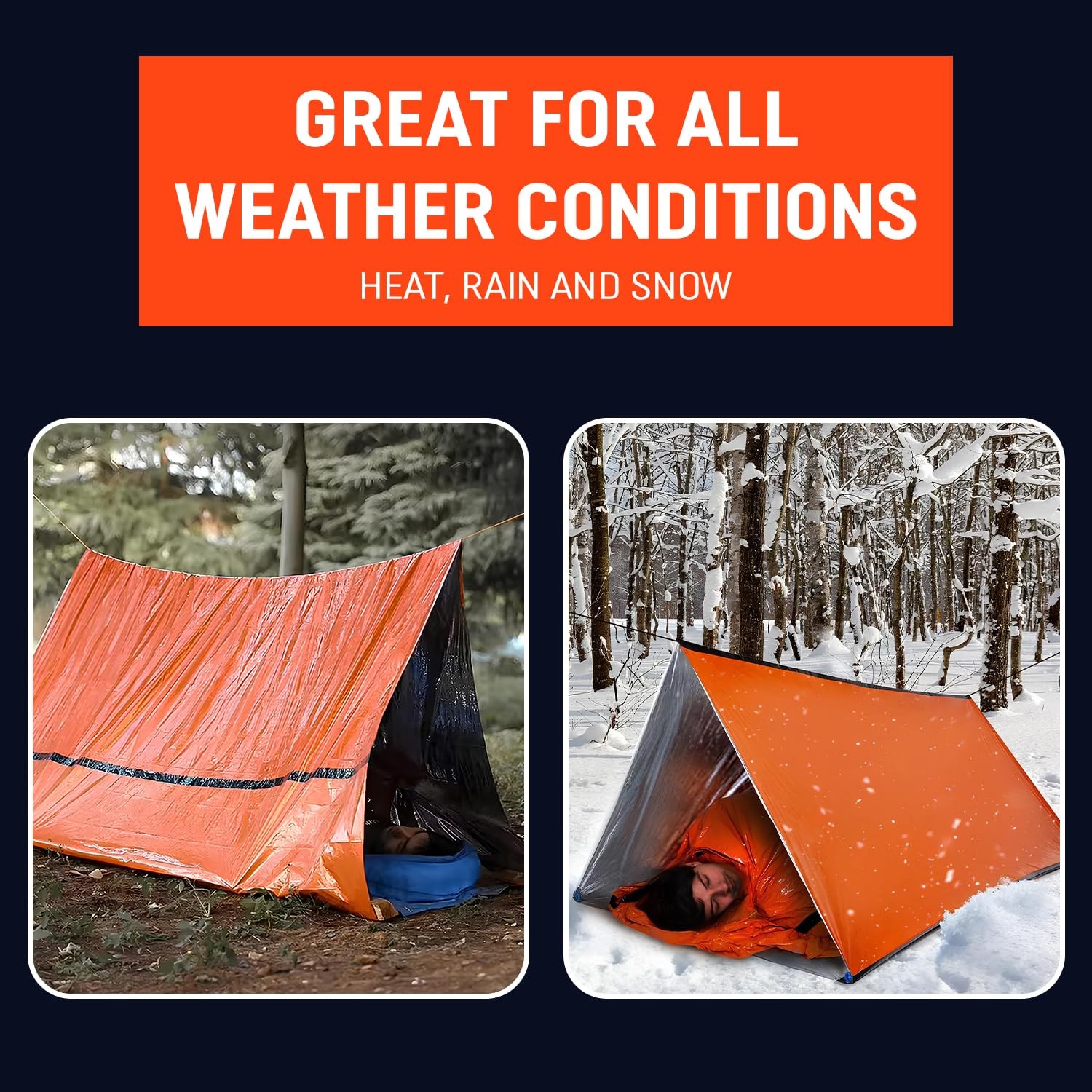 Emergency Survival Tent Mylar Shelter – Lightweight Waterproof Thermal Reflec…