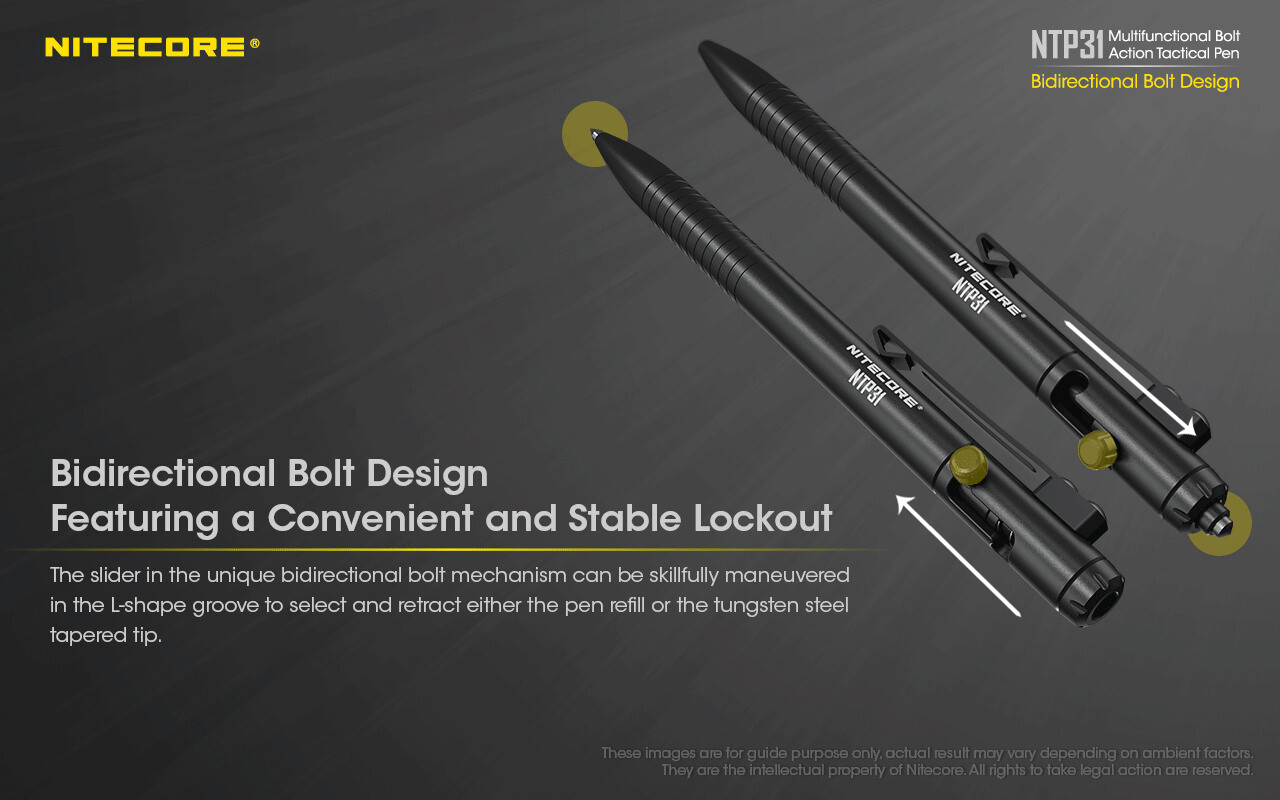 NITECORE NTP31 Bolt Action Aluminum Alloy Tactical Pen