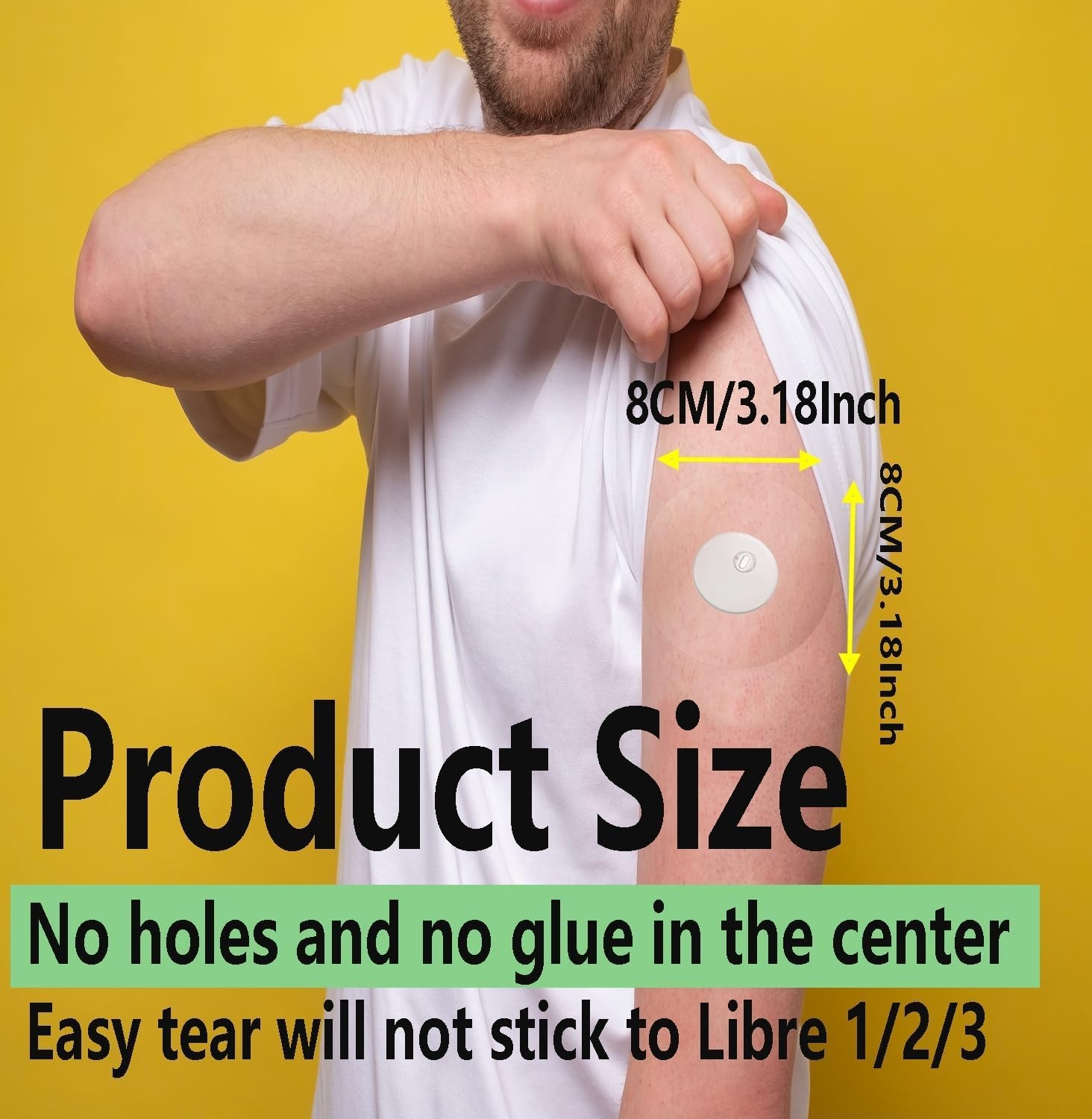 80 Pack Freestyle Libre 1/2/3 Sensor Covers Waterproof Adhesive Patches for C…